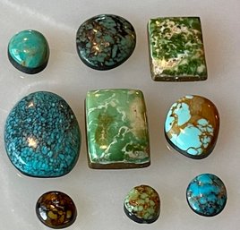 Vintage Assorted Turquoise Cabochons - Total Weight 40 Carats