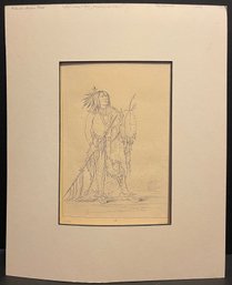 Authentic Antique Print 1842 G. Catlin No. 15 Medicine Man Matted Out Of Frame