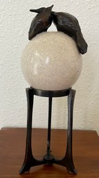 Quiet Time Bronze 16 Of 35 On Marble Ball And Base By Darlis Lamb (as Is)