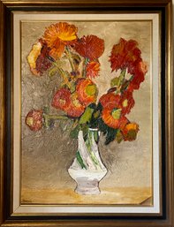 Darlis Lamb Original Floral Oil Painting In Custom Frame