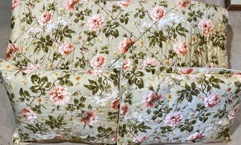 Ralph Lauren 100 Percent Cotton King Size Floral Comforter With 2 Matching Pillows