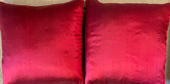 Pair Of Pier 1 Red 18' X 18' Pillows