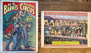1960  Al G Barnes Wild Animal Circus & Barnum & Bailey Greatest Show On Earth Laminated Posters