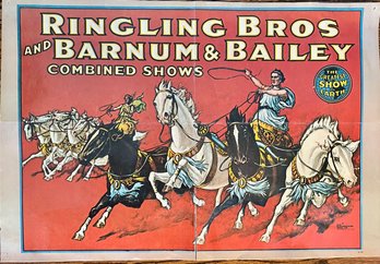 Vintage Ringling Bros & Barnum & Bailey Combined Shows Laminated Poster