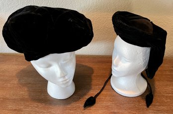 The Original Haleya's Hats Black Velvet Renaissance Style Hat, Plumed Men's Musketeer , Women's Tie