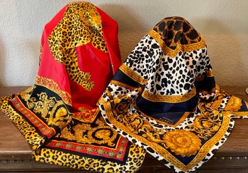 Adrianna Papell Silk Scarf & Silk Leopard Scarf