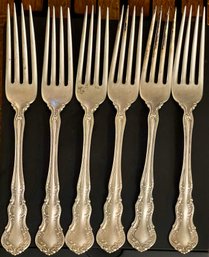 6 R Wallace & Sons 1899 Irving Sterling Silver Dinner Forks - 226 Grams