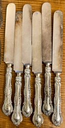 6 - R Wallace & Sons Irving Sterling Silver Knives - 336 Grams