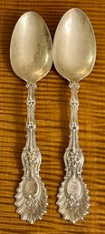 2 Antique Sterling Silver 1895 Serving Spoons - 80 Grams