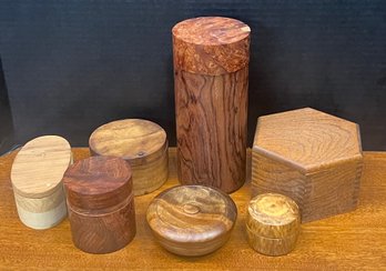 Wood Box & Cannister Collection - Burled Wood - Ironwood - Dovetailed - Lidded &  Spoon - Mike Paulson