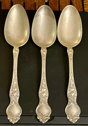 R Wallace & Sons Sterling Silver Violet Pattern Serving Spoons - 108 Grams