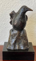Antonio Crow Bronze 4 Of 15 By Darlis Lamb On Black Marble Base