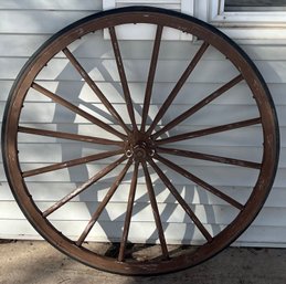 Antique 46' Painted Wagon Wheel
