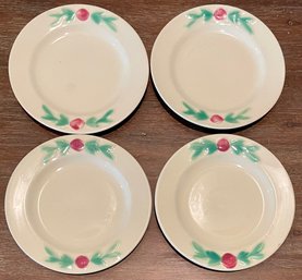 4 Rare Coors  Pottery Ivory Rosebud 6.25 Inch Side Plates