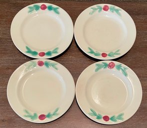 4 Rare Coors  Pottery Ivory Rosebud 6.25 Inch Side Plates