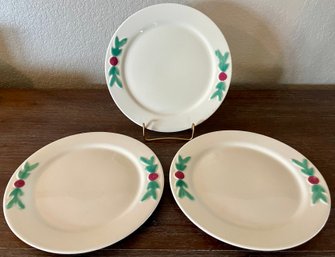 3 Rare Coors Rosebud Ivory 9.25 Inch Dinner Plates
