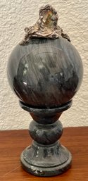 The Secret Garden Silver Tone Bronze 1991 2 Of 6  By Darlis Lamb On Gray Charcoal Marble Sphere