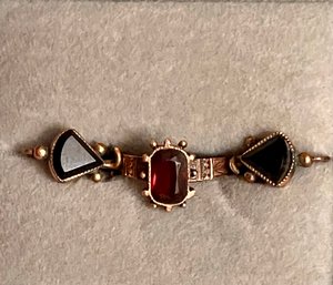 Antique 12K Gold & Garnet Ring And Matching Earrings - Size 3.75 - Total Weight