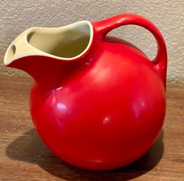 Hall's Superior Quality Kitchenware U. S. A. Red Ball Pottery Pitcher