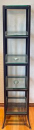 Commercial Grade Metal And Tempered Glass Art Display 5 Tier Shelf With Lights