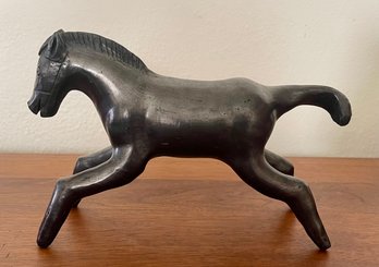 Dona Rosa S. B. Coyotepec Oaxoca Mexico Black Signed Pottery Horse