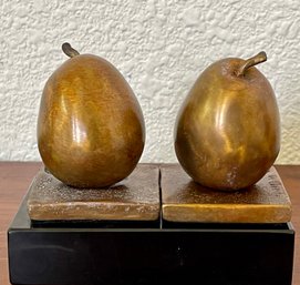 (2) Sumo Pear Bronzes 2004 (15 And 52 Of 100) By Darlis Lamb On Black Marble Base