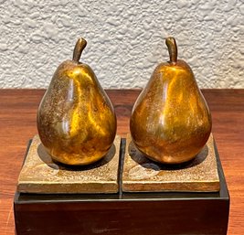(2) Sun Pear Bronzes On Black Marble Bases By Darlis Lamb (22 And 24 Of 100)