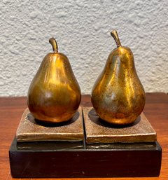 (2) Sun And Moon Pear Bronzes On Black Marble Bases By Darlis Lamb (16 And 17 Of 100)