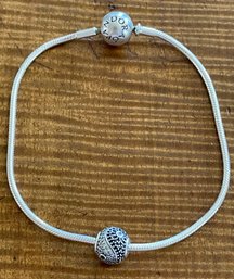 Sterling Silver Pandora Balance Yin Yang Essence Charm Bracelet Retired - 9.4 Grams Total