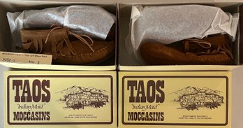 (2) Children Pairs Of Taos Indian Made Moccasins With Boxes Size 5