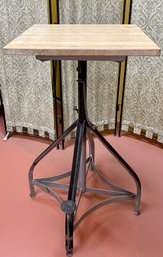 Darlis Lamb Original Metal And Wood Sculpture Table Adjustable Height