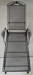 Black Wrought Iron Outdoor Chase Lounge Chair