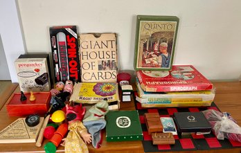 Vintage Games And Toys - Magic Designer, 60's Hand Puppets, Spyrograph, Chess, Yahtzee, Quinto, And More