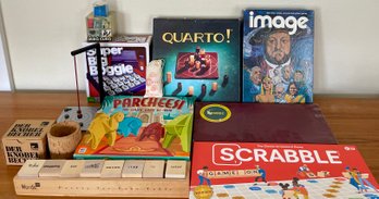 Vintage Game Lot - Quarto, Image, Scrabble, Parcheesi, Super Big Boggle, And More