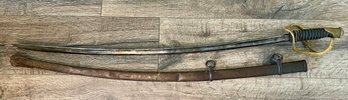 Authentic Antique Civil War Light  Cavalry Saber With Metal Scabbard -  Marked G2 54