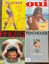 4 Gentlemen's Magazines - Penthouse - Playboy - 1st Edition Issue Oui