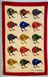 New Zealand Derek 2008 18.5 X 30 Inch Kiwi Applique Material Tapestry Wall Hanging