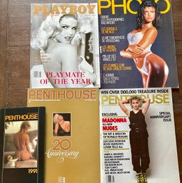 4 Gentleman's Magazines - Playboy Madonna - Penthouse Anna Nicole Smith - 20th Anniversary - Photo