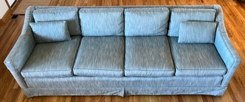 Vintage Blue 4 Cushion Couch With 2 Pillows