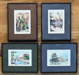 (4) Small Decorative Prints - Colosseum, The Vatican, And More