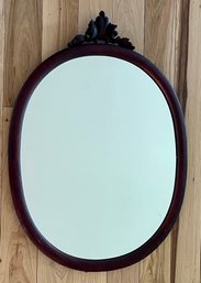 Antique Wood Hand Carved Oval Mirror