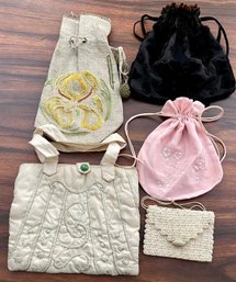 Vintage And Antique Hand Made Purses - Embroidered, Black Velvet, Crocheted, And More