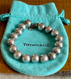 Tiffany & Co Sterling Silver 7' Ball Bracelet With Bag Total Weight 18.1 Grams