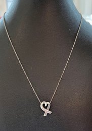 Tiffany And Co Paloma Picasso Sterling Silver Heart Pendant With Tiffany 16 Chain Total Weight 2.8 Grams