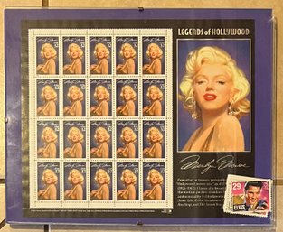 Legends Of Hollywood Marylin Monroe 1995 Framed Stamp Sheet