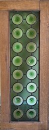 Stunning Antique Green Stained Glass 48' Solid Oak Cabinet Door
