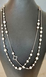 Stunning David Yurman Bijoux Pearl And Quatrefoil Box Chain Necklace In Sterling Silver