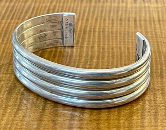 Vintage Sterling Silver Signed Cuff Bracelet - Total Weight 36.3 Grams
