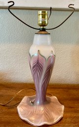 Vandermark Merritt Pulled Feather Art Glass Lamp Base And Top Work