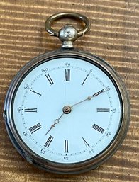Antique Pocket Watch - 800 Silver Case Back ( As Is)